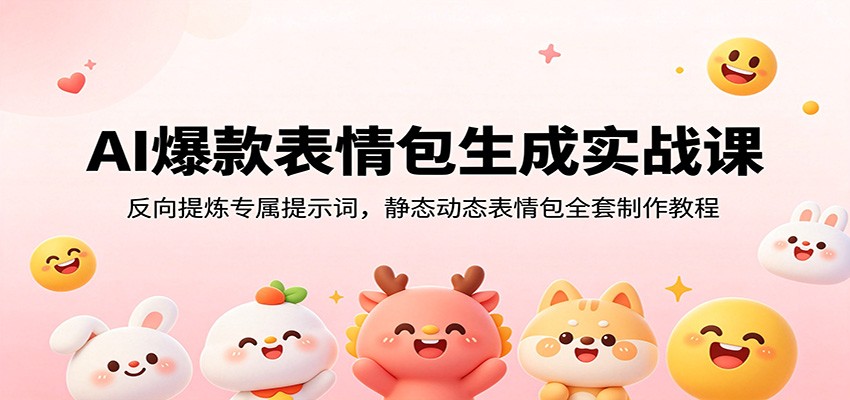 AI爆款表情包生成实战课：反向提炼专属提示词，静态动态表情包全套制作教程-柒染云阁