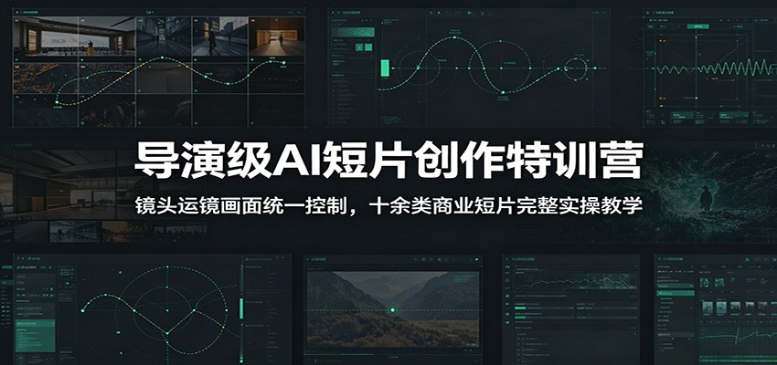 导演级AI短片创作特训营：镜头运镜画面统一控制，十余类商业短片完整实操教学(更新)-柒染云阁