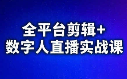 视频号、快手、抖音全平台剪辑+数字人直播实战课(更新6月)-柒染云阁
