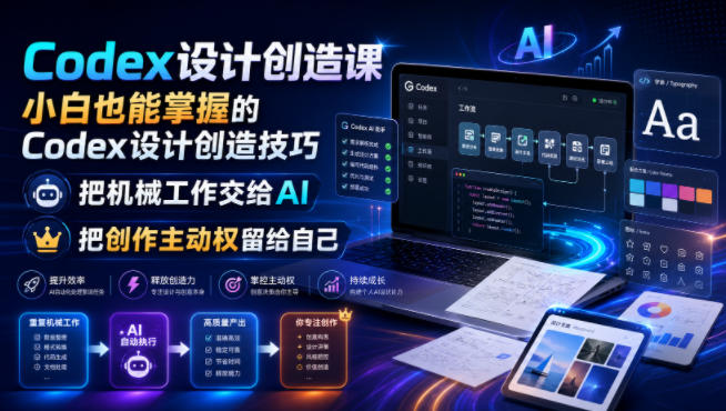 Codex设计创造课，小白也能掌握的Codex设计创造技巧，把机械工作交给AI，把创作主动权留给自己-柒染云阁