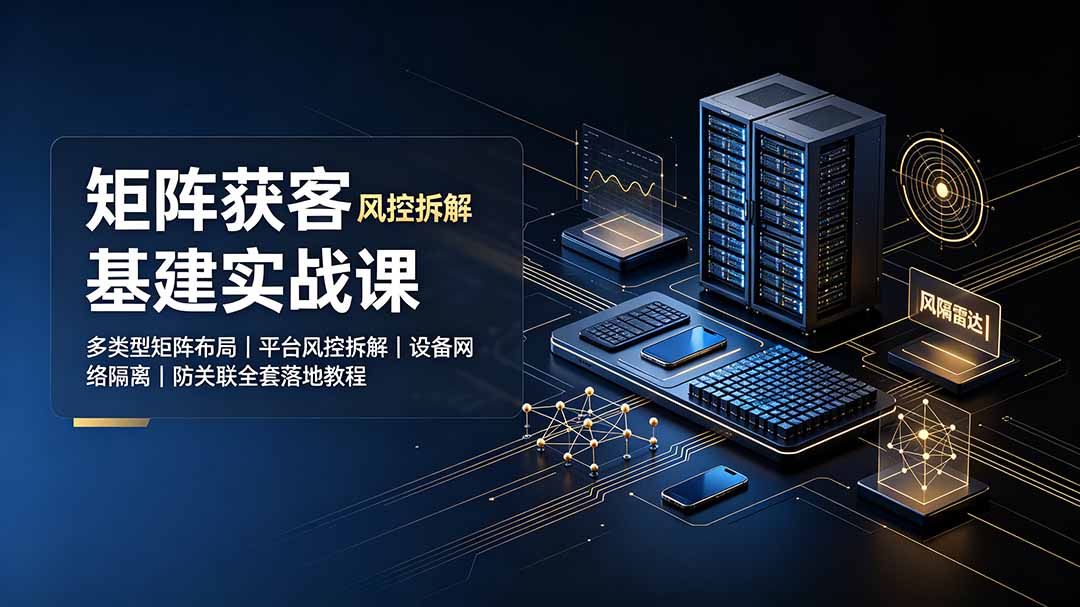 矩阵获客基建实战课：多类型矩阵布局｜平台风控拆解｜设备网络隔离｜防关联全套落地教程-柒染云阁