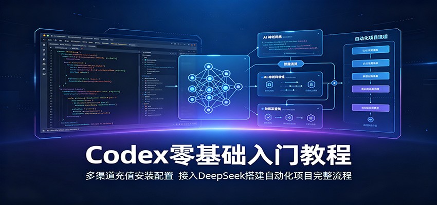 Codex零基础入门教程：多渠道充值安装配置，接入DeepSeek搭建自动化项目完整流程-柒染云阁