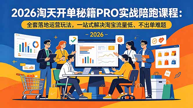 2026淘天开单秘籍PRO实战陪跑课程-更新：全套落地运营玩法，一站式解决淘宝流量低、不出单难题-柒染云阁