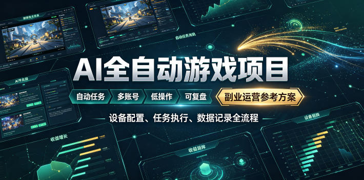 AI全自动游戏躺賺副业：日入几百，稳定运行三年的项目！【揭秘】-柒染云阁