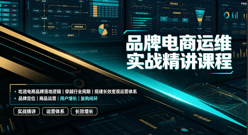 品牌电商运维实战精讲课程｜吃透电商品牌落地逻辑、穿越行业周期、搭建长效变现运营体系-柒染云阁