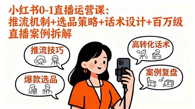 小红书0-1直播运营课：推流机制+选品策略+话术设计+百万级直播案例拆解-柒染云阁
