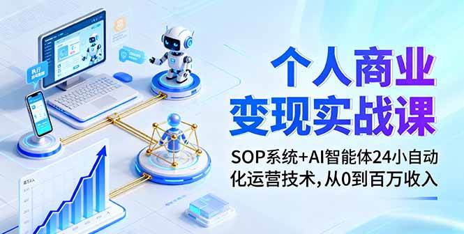 个人商业变现实战课：SOP系统+AI智能体24小自动化运营技术，从0到百万收入-柒染云阁