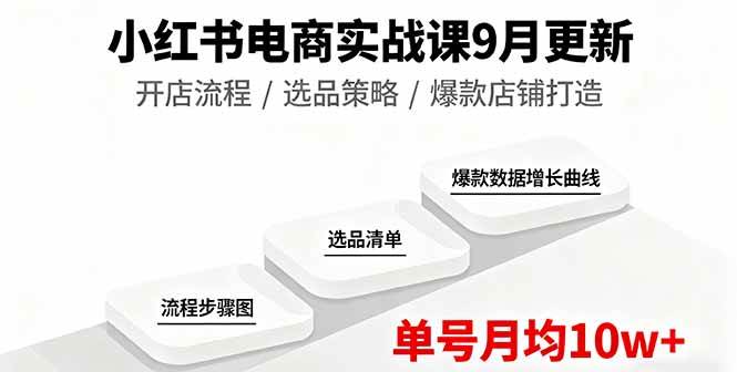 小红书电商实战课9月更新，开店流程/选品策略/爆款店铺打造，单号月均10w+-柒染云阁
