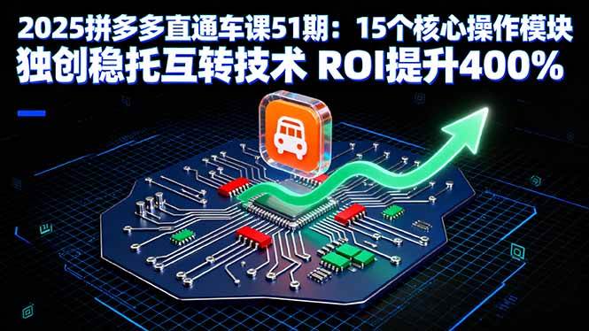 2025拼多多直通车课51期：15个核心操作模块 独创稳托互转技术 ROI提升400%-柒染云阁
