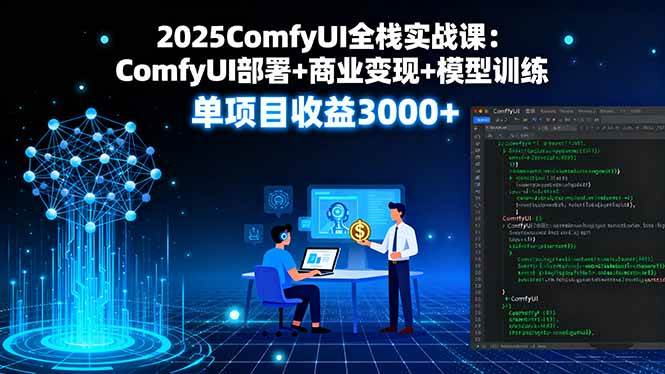 2025ComfyUI全栈实战课：ComfyUI部署+商业变现+模型训练，单项目收益3000+-柒染云阁