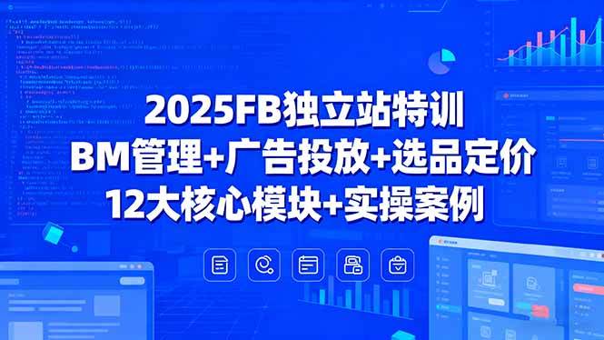 2025FB独立站特训，BM管理+广告投放+选品定价，12大核心模块+实操案例-柒染云阁