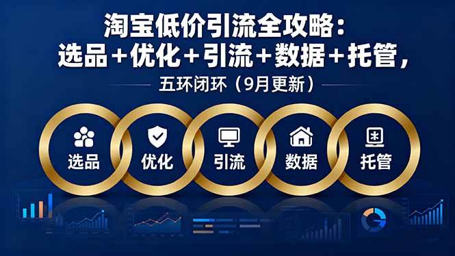 淘宝低价引流全攻略：选品＋优化＋引流＋数据＋托管，五环闭环（9月更新）-柒染云阁