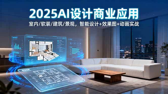 2025AI设计商业应用：室内/软装/建筑/景观，智能设计+效果图+动画实战-柒染云阁