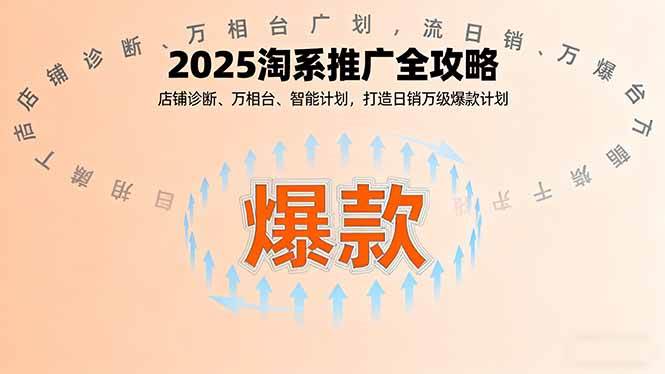 2025淘系推广全攻略，店铺诊断、万相台、智能计划，打造日销万级爆款计划-柒染云阁