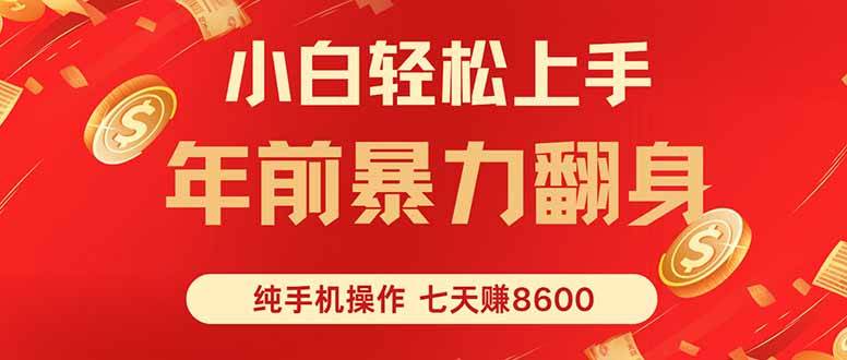 七天狂赚8600，小白纯手机操作，日入1000+-柒染云阁