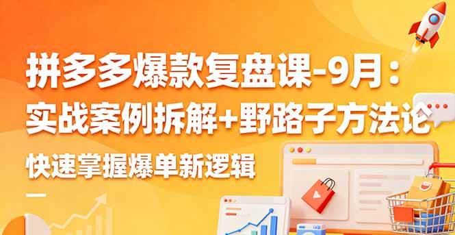 拼多多爆款复盘课-9月：实战案例拆解+野路子方法论，快速掌握爆单新逻辑-柒染云阁