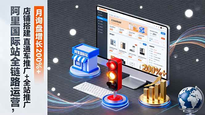 阿里国际站全链路运营，店铺搭建+直通车推广+全站推广，月询盘增长200%+-柒染云阁