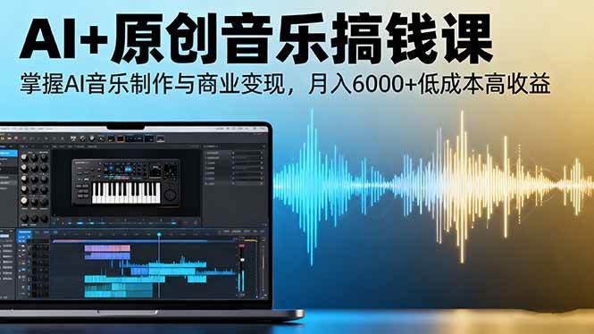 AI+原创音乐搞钱课：掌握AI音乐制作与商业变现，月入6000+低成本高收益-柒染云阁