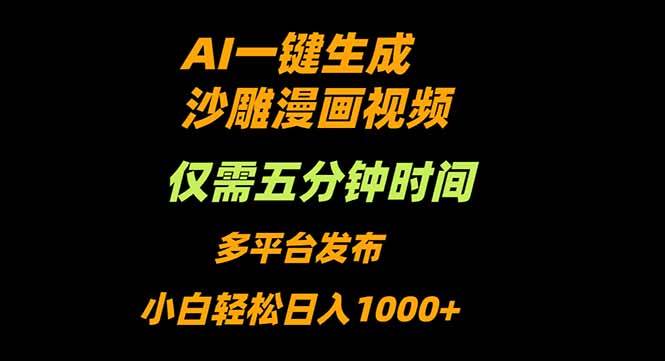 AI一键生成沙雕动漫视频，只需5分钟，小白轻松日入1000+-柒染云阁