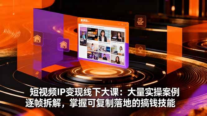 短视频IP变现线下大课：大量实操案例逐帧拆解，掌握可复制落地的搞钱技能-柒染云阁