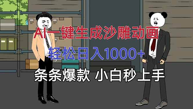 AI一键生成沙雕动画，轻松日入1000+，条条爆款，小白秒上手-柒染云阁