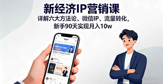 新经济IP营销课：详解六大方法论、微信IP、流量转化，新手90天实现月入10w-柒染云阁