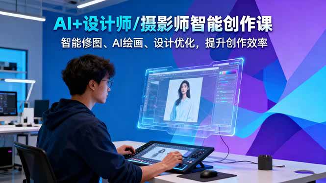 AI+设计师/摄影师智能创作课：智能修图、AI绘画、设计优化，提升创作效率-柒染云阁