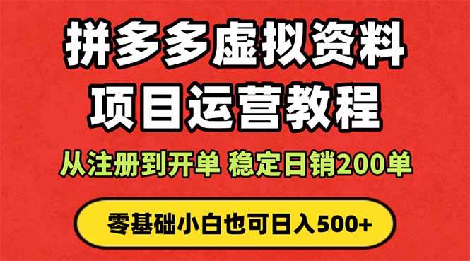 拼多多开店运营课程： 蓝海变现玩法，轻松实现睡后收入 零基础小白也可…-柒染云阁