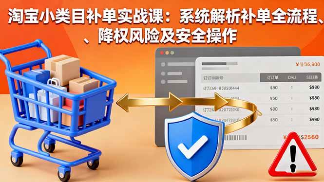 淘宝小类目补单实战课：系统解析补单全流程、降权风险及安全操作-柒染云阁