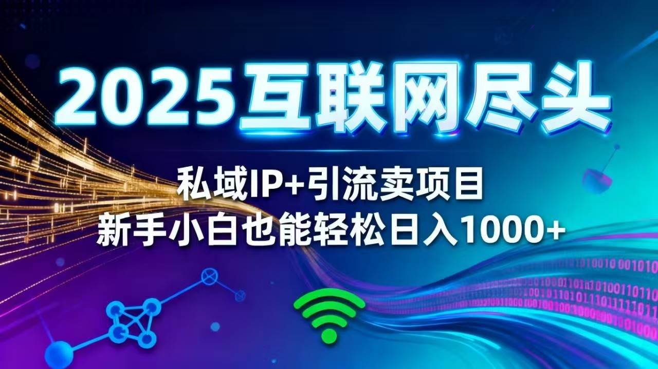2025网创尽头王炸项目！私域 IP + 精准引流，新手小白在家躺赚日入 1000+-柒染云阁