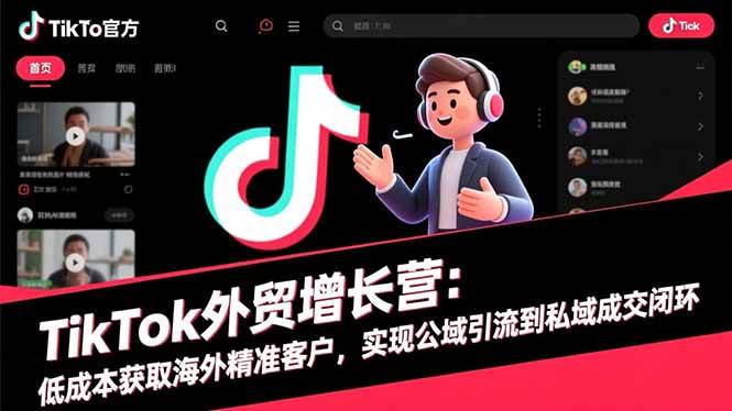 TikTok外贸增长营：低成本获取海外精准客户，实现公域引流到私域成交闭环-柒染云阁