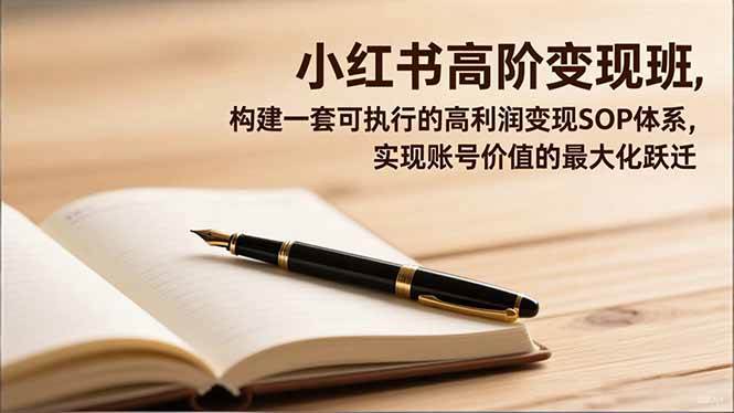 小红书高阶变现班，构建一套可执行的高利润变现SOP体系，实现账号价值的最大化跃迁-柒染云阁