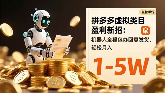 拼多多虚拟类目盈利新招：机器人全程包办回复发货，轻松月入 1-5W-柒染云阁