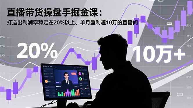 直播带货操盘手掘金课：打造出利润率稳定在20%以上、单月盈利超10万的直播间-柒染云阁