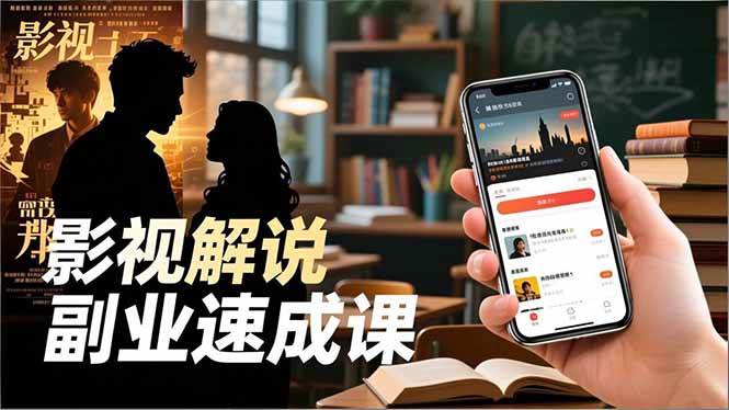 Tk影视解说副业速成课，软件安装、全流程实操、爆款预设，新手两周变现-柒染云阁