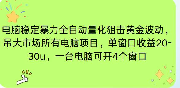 电脑EA策略挂机项目单窗口收益20-30u，单电脑可挂5-10个窗口收益稳健4位数-柒染云阁