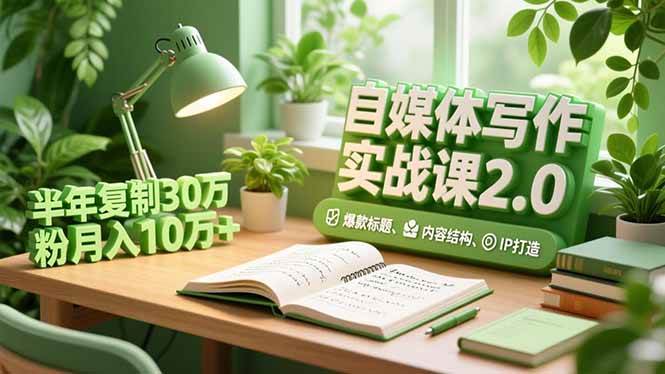 自媒体写作实战课2.0，爆款标题、内容结构、IP打造，半年复制30万粉月入10万+-柒染云阁