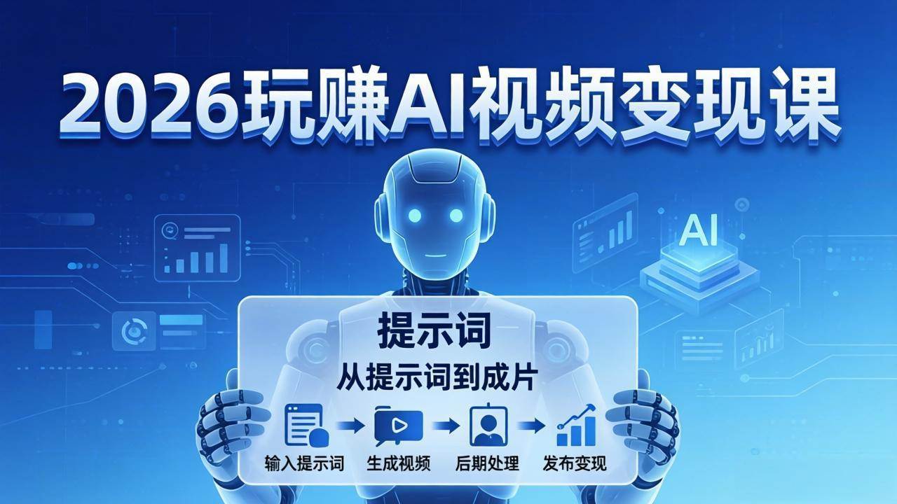 2026玩赚AI视频变现课：掌握 AI 视频全流程技能，从提示词到成片高效产出-柒染云阁