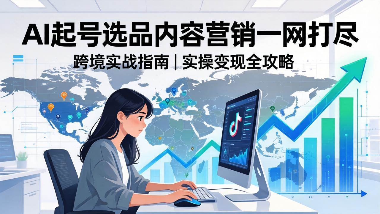 2026 TikTok 跨境AI实操：从零基础到变现全流程，AI起号选品内容营销一网打尽-柒染云阁