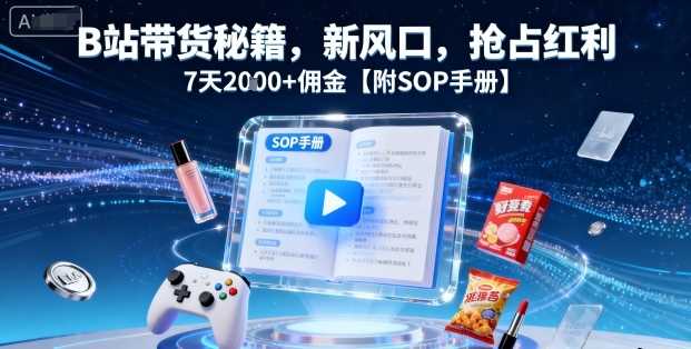 B站带货秘籍，新风口，抢占红利，7天2k+佣金【附SOP手册】-柒染云阁
