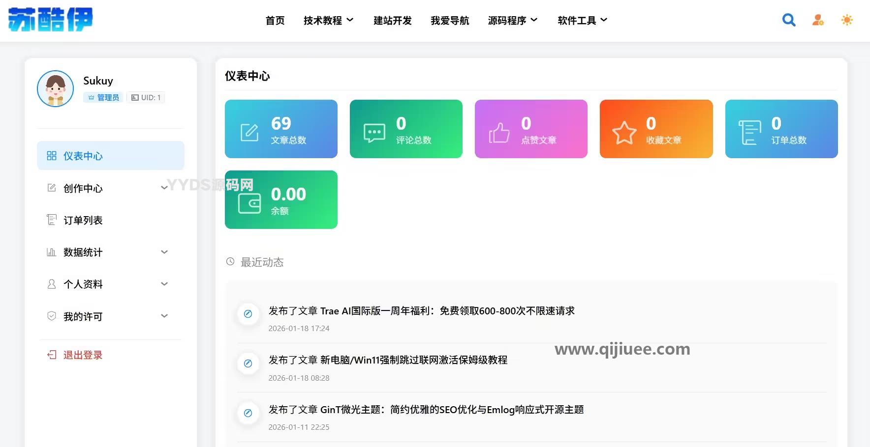 Mirai 未来主题 | 多功能现代化的Typecho内容管理主题
